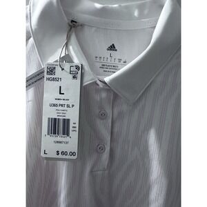 Adidas Ultimate Golf Polo Shirt Women's Large Pink‎ Stripe Sleeveless NWT